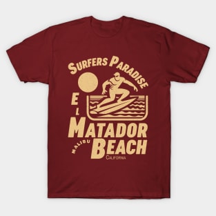 El Matador Beach Malibu Surfer Silhouette Vintage T-Shirt